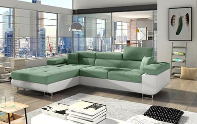 Armando Couch Garnitur Sofa Sofagarnitur in L Form mit Schlaffunktion und Betkaste