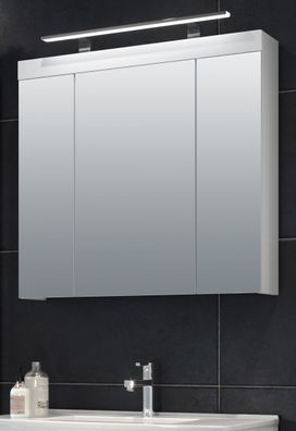 Bad Spiegelschrank weiß 3 Tür 80 cm Badspiegel Badezimmer Spiegel Schrank Devon