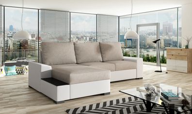 Couch Garnitur Sofa Sofagarnitur NEGRO mit Schlaffunktion und Bettkasten Wohnlands