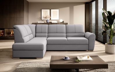 Couch Garnitur Sofa Sofagarnitur SIBER mit Schlaffunktion und Bettkasten Wohnlands