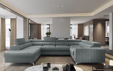 Couchgarnitur CO-LOU U Sofa mit Schlaffunktion und Bettkasten Couch Wohnlandschaft