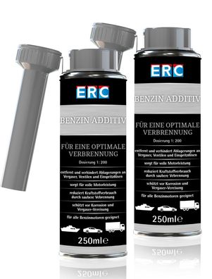 2 x 250 ml ERC Benzin Sprit Additiv für alle Benzinmotoren Systemreinigung