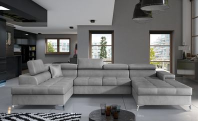 Eduardo Couchgarnitur U Sofa mit Schlaffunktion und Bettkasten Couch Wohnlandschaf