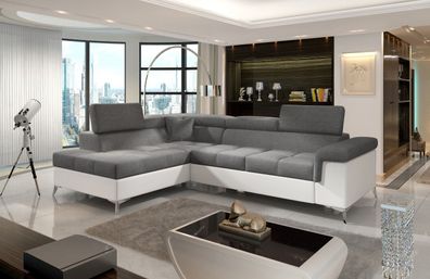 Eridano Sofa Couch Garnitur Sofa Sofagarnitur mit Schlaffunktion und Bettkasten Wo