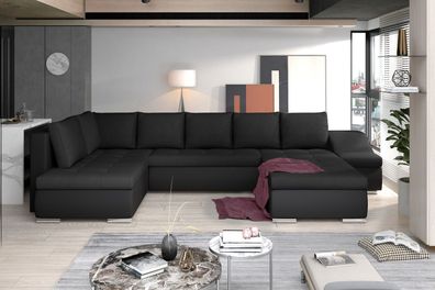 Giovanni Couchgarnitur in U Form mit Schlaffunktion und Bettkasten Sofa Couch Wohn