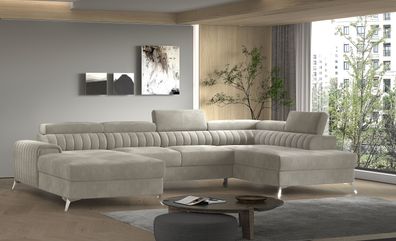 Lacante Couchgarnitur in U Form mit Schlaffunktion und Bettkasten Sofa Couch Wohnl