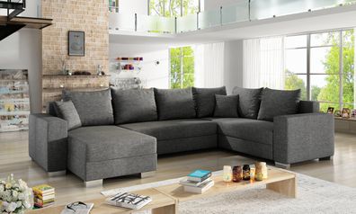 Marco Couchgarnitur U mit Schlaffunktion und 2x Bettkasten Couch Sofa Wohnlandscha