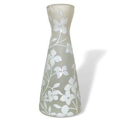 Glasvase Glas Blumen Vase Antik-Stil 30cm Tischvase im Stil des Nancy Jugendstil