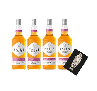 Tails Cocktails 4er Set Passion Fruit Martini 4x 1L (14,9% Vol) Fertig Cocktail