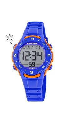 Calypso Digital Crush Kinderuhr Quarz Silikonband blau Datum K5801/3