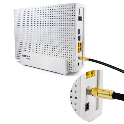 FritzBox Kabel 135dB Internet Router Cable F-Stecker Anschlusskabel Schwarz UHD