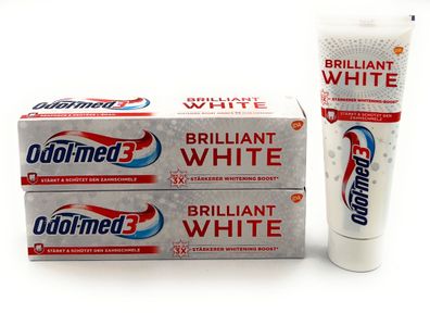 3er Pack Odol-med3 Brilliant White Zahnpasta Zahncreme 11,94 € / 100 ml