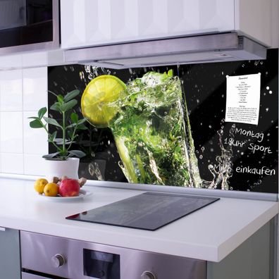 banjado® Küchenrückwand aus gehärtetem Glas magnetisch Motiv Brasilianischer Cocktail