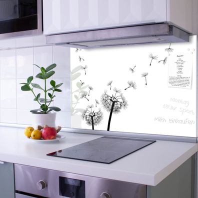banjado® Küchenrückwand aus gehärtetem Glas magnetisch Motiv Pusteblume 2
