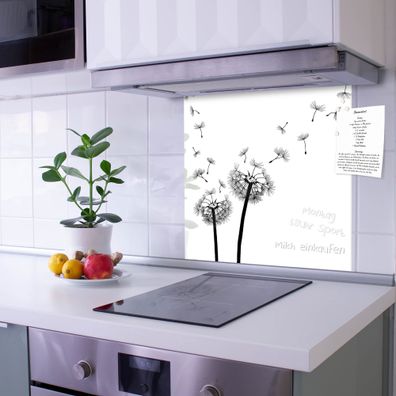 banjado® Küchenrückwand aus gehärtetem Glas magnetisch Motiv Pusteblume 2