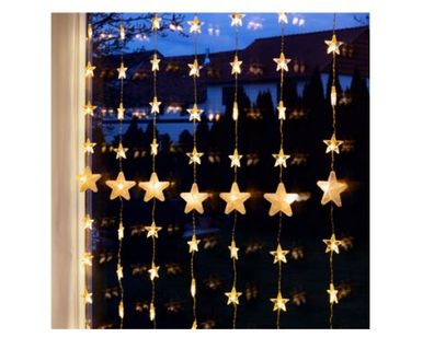LED Sternenvorhang 80 LED Lichterkette Weihnachten Fernbedienung Weihnachtsdeko