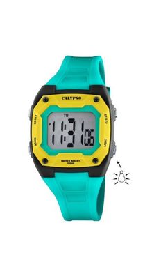 Calypso Color Splash Kinderuhr Silikonband türkis Datum Alarm K5813/6