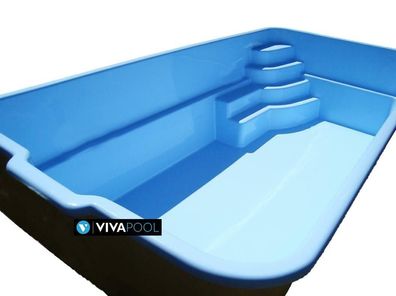 GFK Schwimmbad Venezia 6,20x3,00 Einbaubecken komplett set Becken Angebot Vivapool