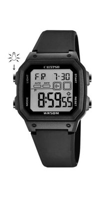 Calypso Digital Crush Armbanduhr Silikonband schwarz Datum K5812/2