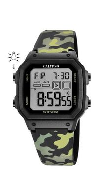 Calypso Digital Crush Armbanduhr Silikonband camouflage Datum K5812/4