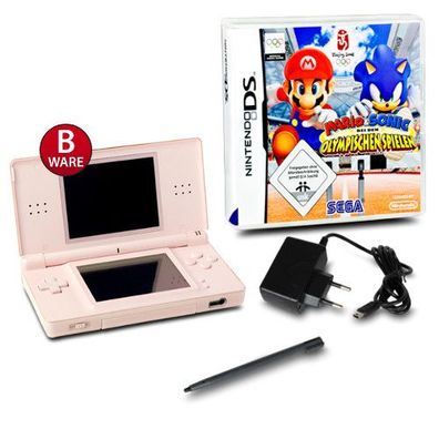 DS Lite Handheld Konsole rosa #74B + Mario & Sonic bei den olympischen Spielen