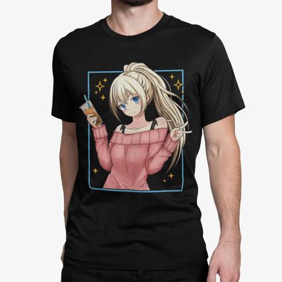 Anime Bio Baumwolle Herren T-Shirt Pretty Hentai Waifu Manga Girl Otaku Geek