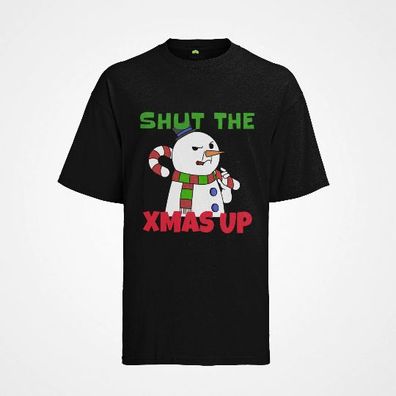 T-Shirt Bio Baumwolle Shut the Xmas Up Weihnachte Pictures FCK Chrismas Lustig