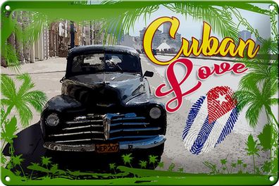 Blechschild Cuba 30x20 cm Cuban Love Auto Fingerabdruck Deko Schild tin sign