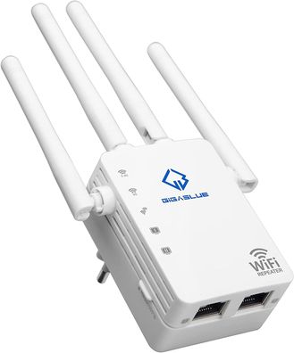 GigaBlue Ultra 1200Mbps 2.4 & 5 GHz Dual Band AC1200 WLAN Repeater mit 4x 3dBi ...