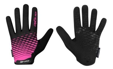 Handschuhe FORCE MTB ANGLE pink-schwarz + 15 °C plus