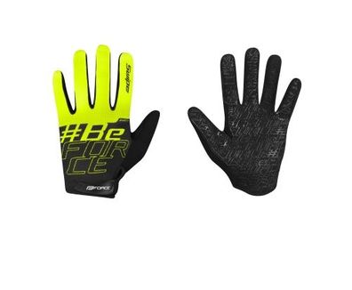 Handschuhe FORCE KID MTB SWIPE gelb-schwarz + 15°C plus