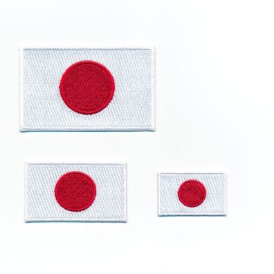 3 Japan Flaggen Flags Nihon Nippon Tokio Patch Aufbügler Aufnäher Set 0932