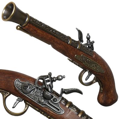 Kolser Deko Steinschloss Piraten Pistole, 18. Jahrhundert Holzoptik