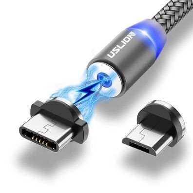 LED-Magnet-USB-Typ-C-Kabel Schnellladung für iPhone 11 für Xiaomi for
