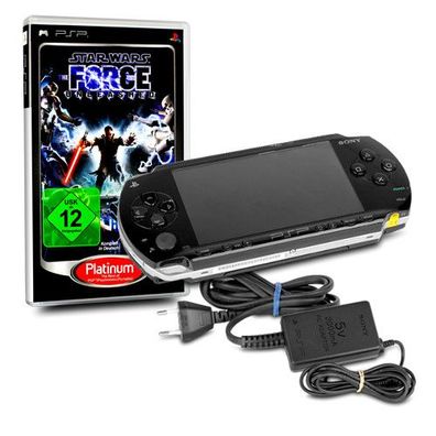 PSP Konsole 1004 in Black / Schwarz #10A + original Ladekabel + Spiel Star Wars ...