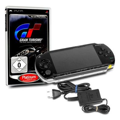 PSP Konsole 1004 in Black / Schwarz #10A + original Ladekabel + Spiel Gran Turismo