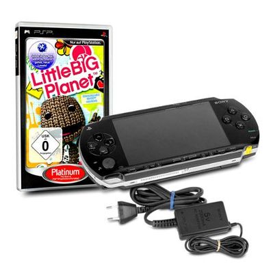 PSP Konsole 1004 in Black / Schwarz #10A + original Ladekabel + Spiel Little Big ...
