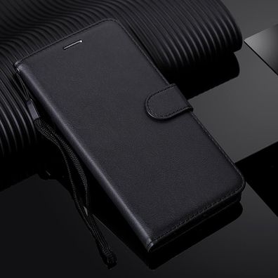 Leder Flip Wallet mit Trageriemen für Huawei case