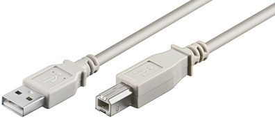 USB 2.0 Hi-Speed Kabel, Grau - USB 2.0-Stecker (Typ A) > USB 2.0-Stecker (Typ B) ...