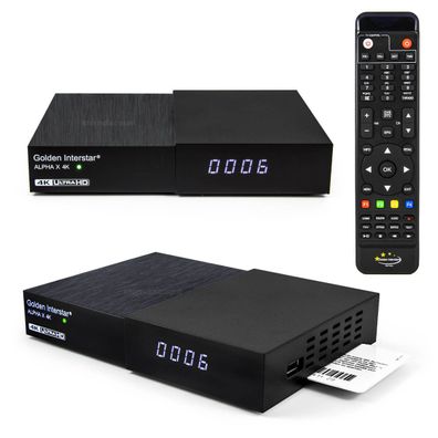 Golden Interstar Alpha X 4K Sat Receiver DVB-S2 Linux Ultra UHD 2160p H.265 HEVC NEU