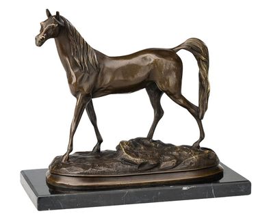 Bronzeskulptur Pferd Araber Bronze Bronzefigur Figur Skulptur Antik-Stil