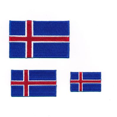 3 Island Iceland Reykjavík Europa Flaggen Flags Aufnäher Aufbügler Set 0966