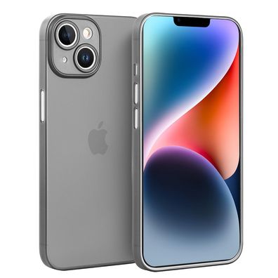 doupi Ultra Slim Case iPhone 14 6,1" Fein Matt Dünn Schutz Hülle Skin Cover Schwarz