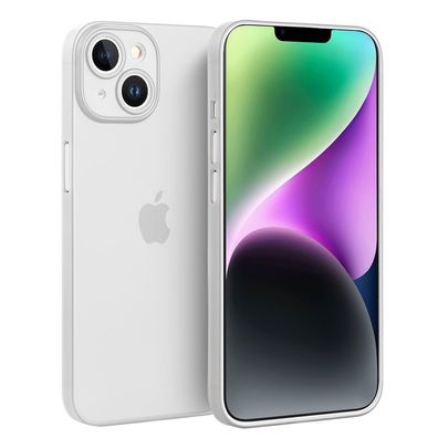 doupi Ultra Slim Case iPhone 14 6,1 Fein Matt Ultra Dünn Schutz Hülle Skin Cover Weiß