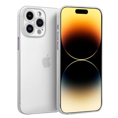doupi Ultra Slim Case iPhone 14 Pro 6,1" Fein Matt Dünn Schutz Hülle Skin Cover Weiß