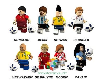 Fussballspieler Soccer Messi Ronaldo Neymar Cavani - Lego kompatibel