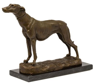 Bronzeskulptur Hund nach Emmanuel Fremiet Windhund Skulptur Figur Replik Kopie