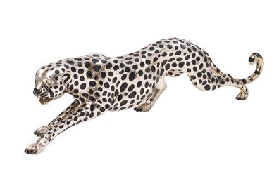 Riesen Bronze Skulptur Gepard Panther 114cm Bronzeskulptur Bronzefigur