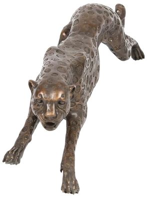 Riesen Bronze Skulptur Figur Panther Leopard 114cm Bronzeskulptur Bronzefigur