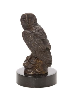 Bronzeskulptur Eule Uhu Bronze Figur Skulptur Jagd antik Stil owl sculpture